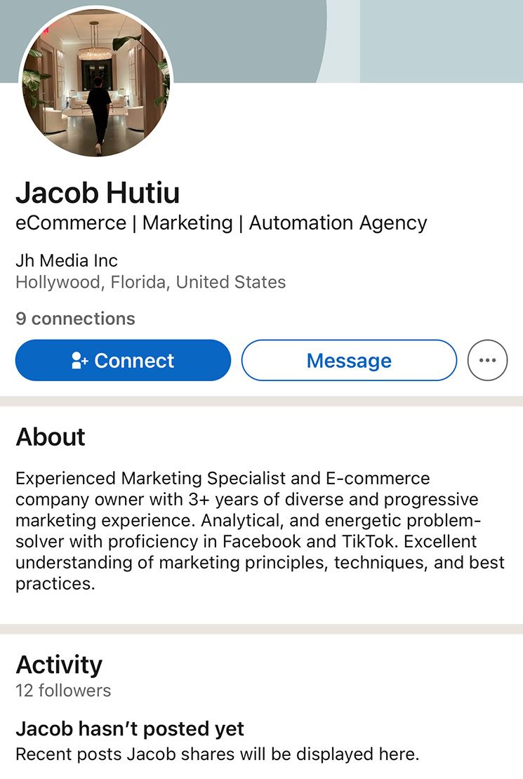 Jacob Hutiu - LinkedIn profile
